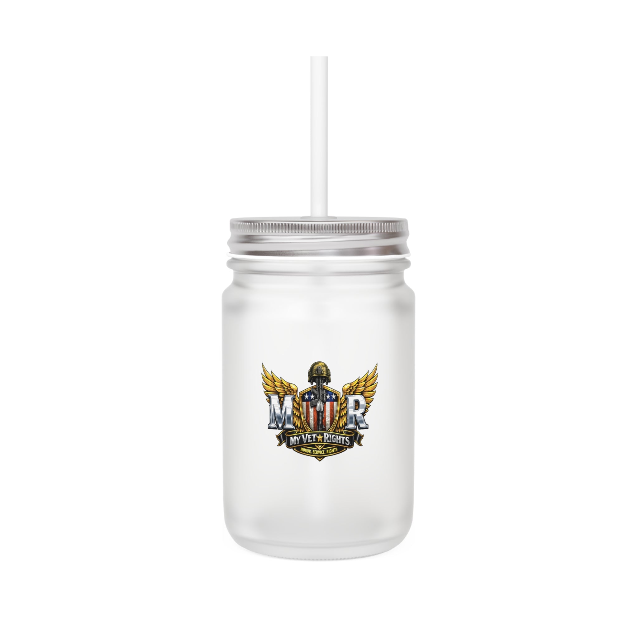 MVR military emblem Mason Jar | Veteran patriotic Mason Jar