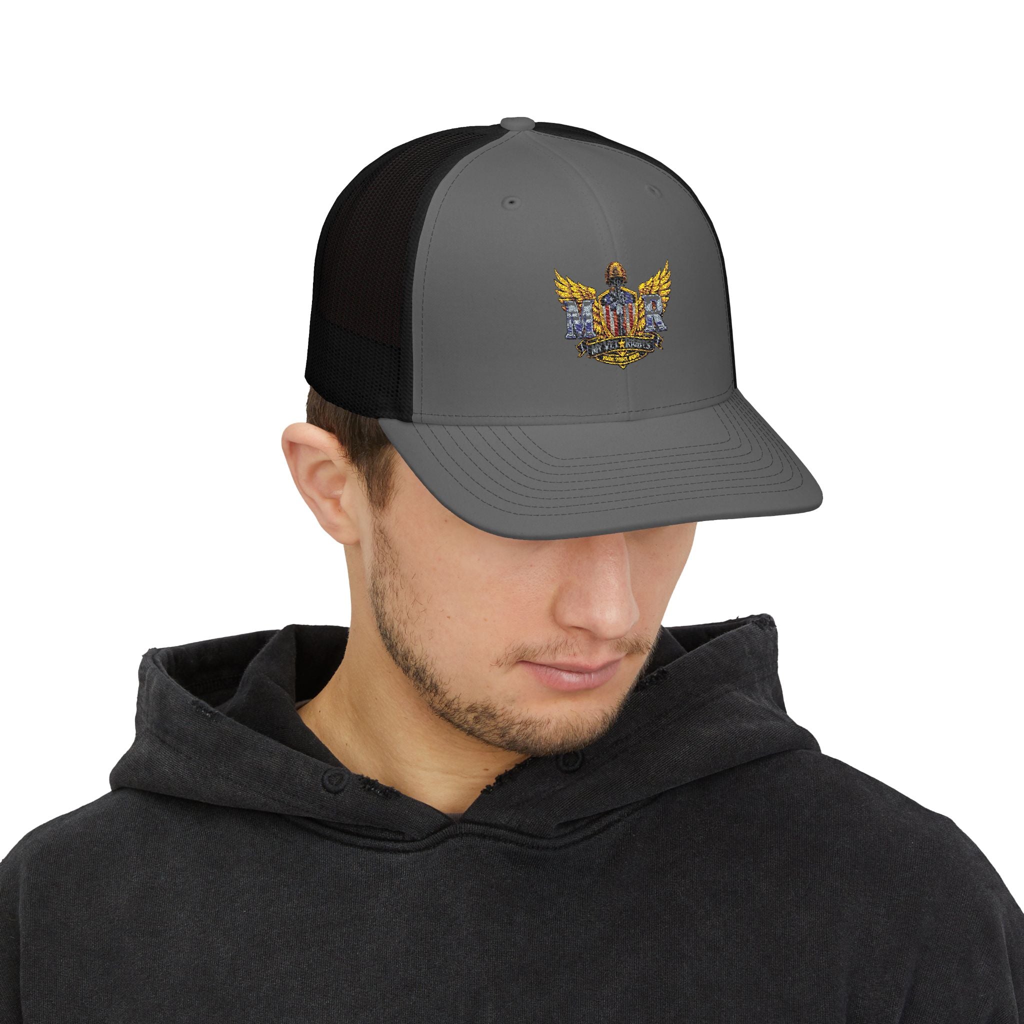 My Vet Rights Snapback Trucker Cap — Embroidered Winged Emblem Hat