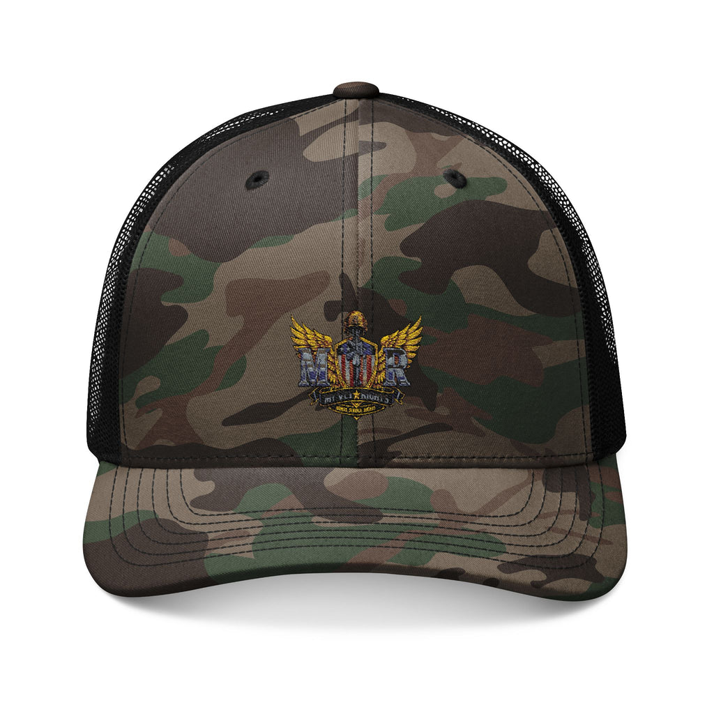 My Vet Rights Camo Trucker Hat with Embroidered Military Crest