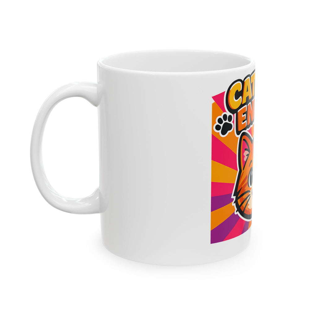Cat Mom Energy Mug | Orange Tabby Cat Coffee Cup | Funny Cat Lover Gift | Retro Dopamine Pet Mug