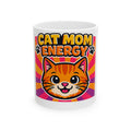 Cat Mom Energy Mug | Orange Tabby Cat Coffee Cup | Funny Cat Lover Gift | Retro Dopamine Pet Mug